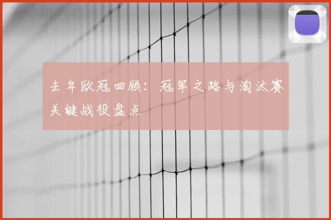 去年欧冠回顾：冠军之路与淘汰赛关键战役盘点